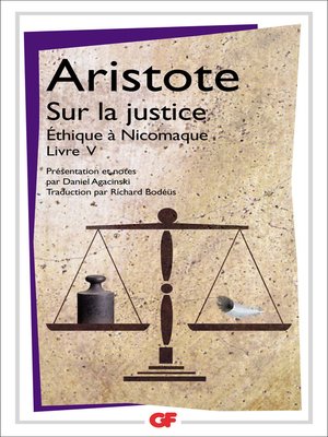 cover image of Sur la justice--Ethique à Nicomaque Livre V